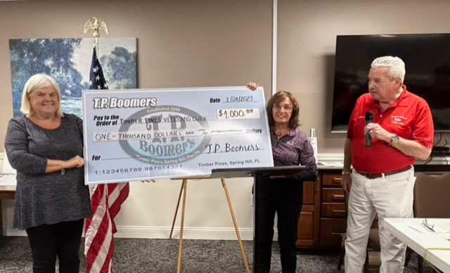 2023 Donation to Timber Pines Military Veterans Club